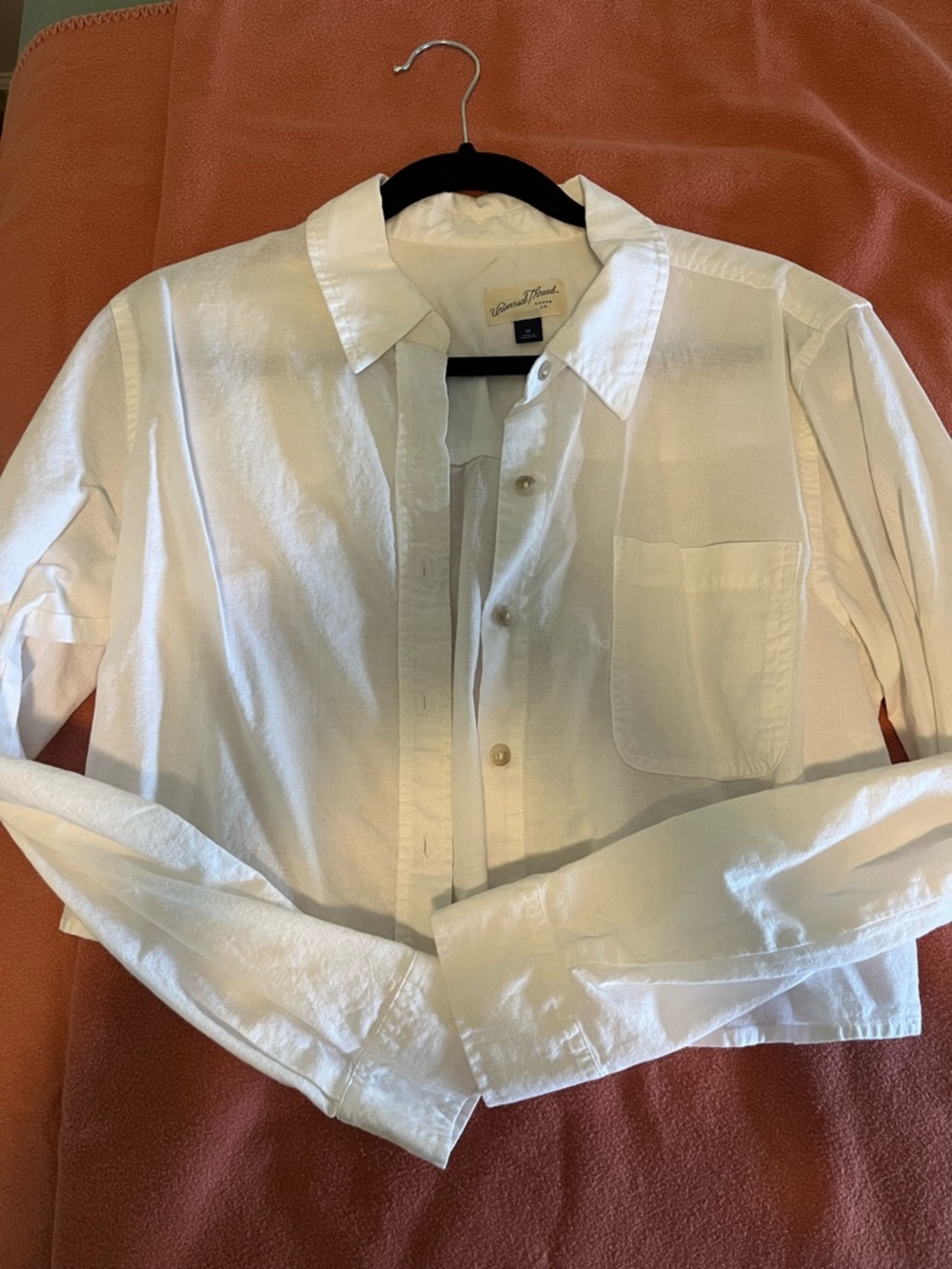 White Linen cropped shirt